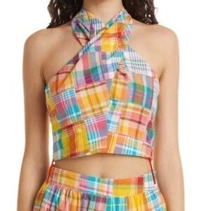 Staud Kai Crossover Patchwork Halter Top